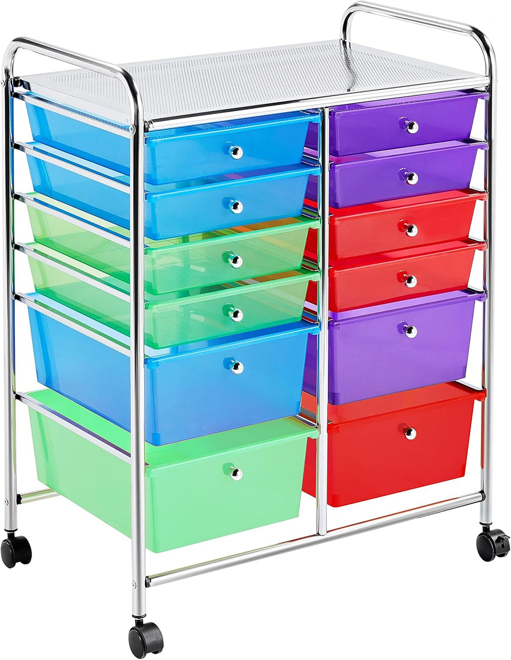 White 12 Drawers Rolling Storage Cart on Wheels S397