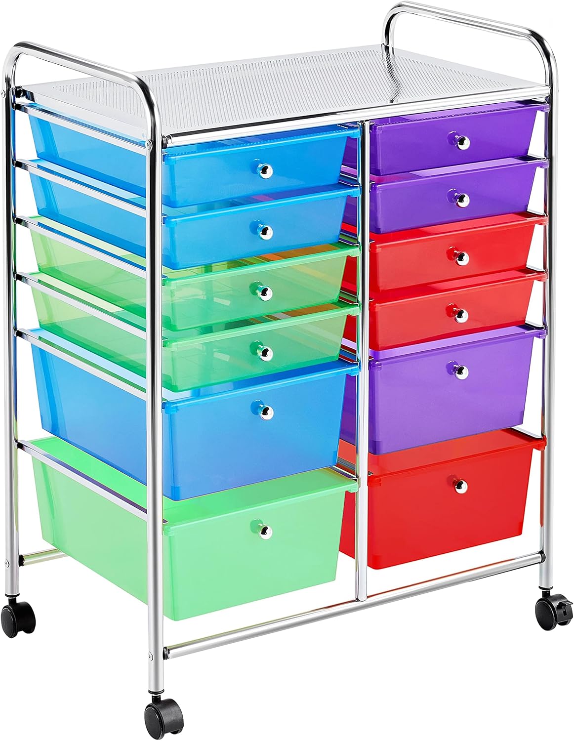 White 12 Drawers Rolling Storage Cart on Wheels S397