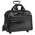 Black Leather Wheeled 17 Laptop Case L65881