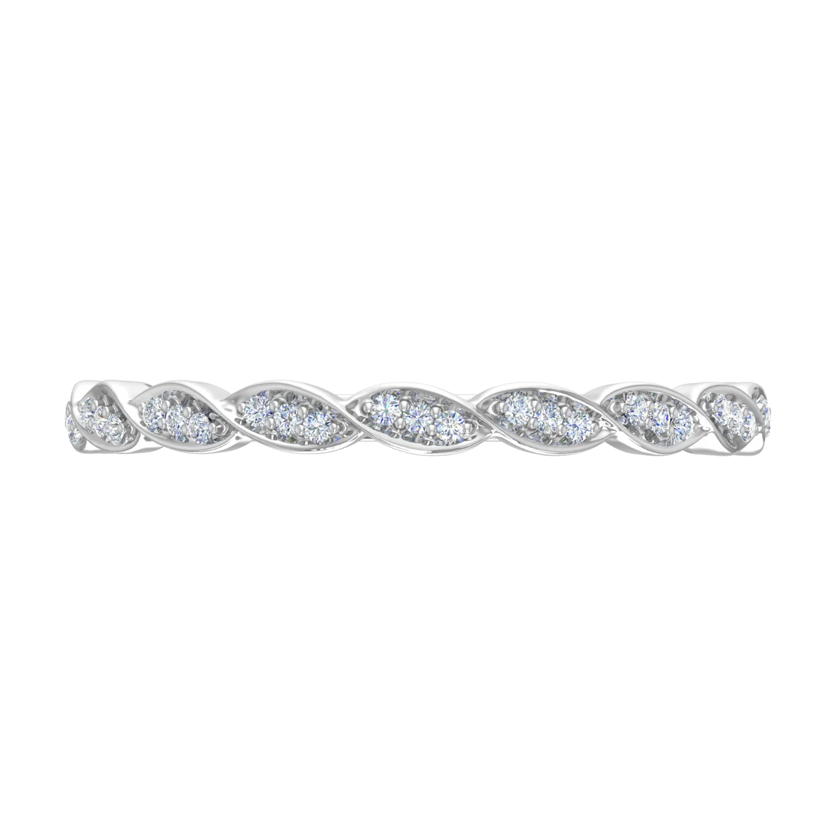 14K White Gold Diamond Eternity Wedding Band Ring Z14992