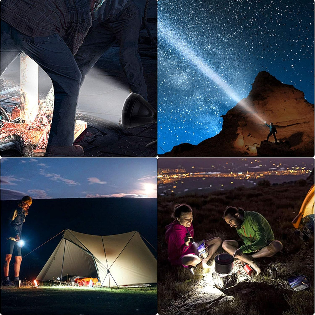 Rechargeable LED Spotlight Flashlight 90000 Lumens XHP90.2 with 4 Modes IPX5 Waterproof W3248