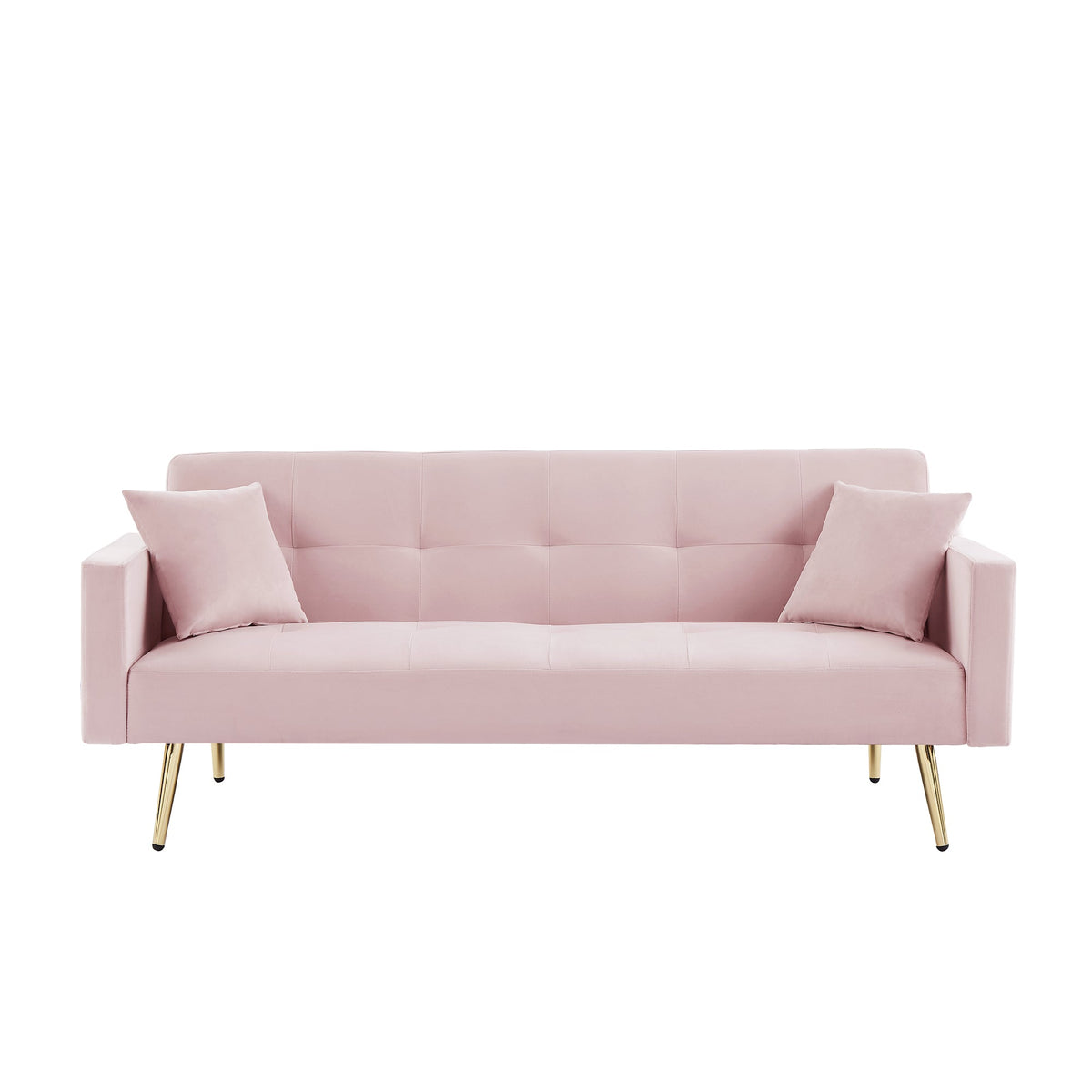 Pink Velvet Convertible Sofa Bed C91189