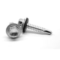 #10-16 x 2 inch Self Drilling Screw Hex Washer Head with Bonded Neoprene Washer Low Carbon Steel Zinc U272697