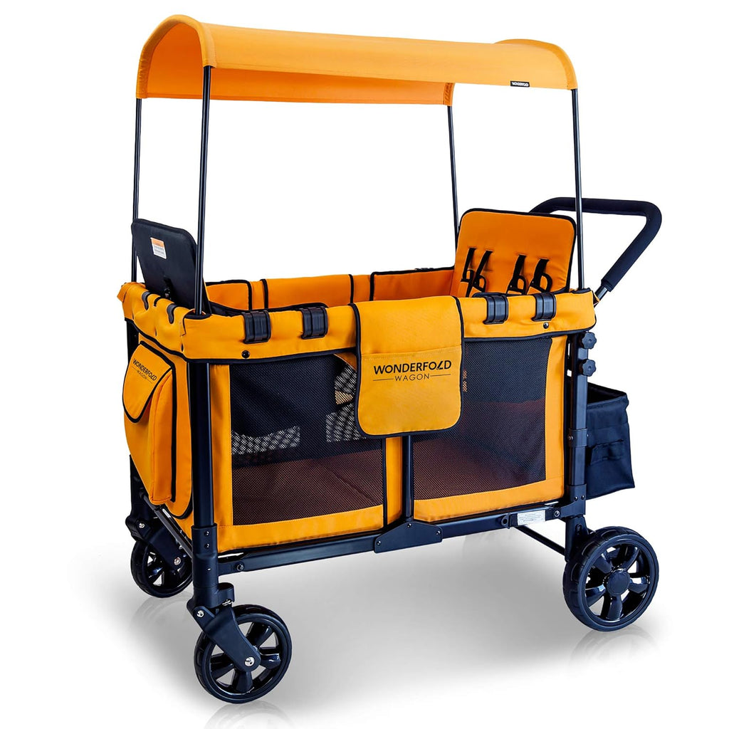4 Seater Quad Stroller Wagon with Removable Raised Seats, Gray W15751