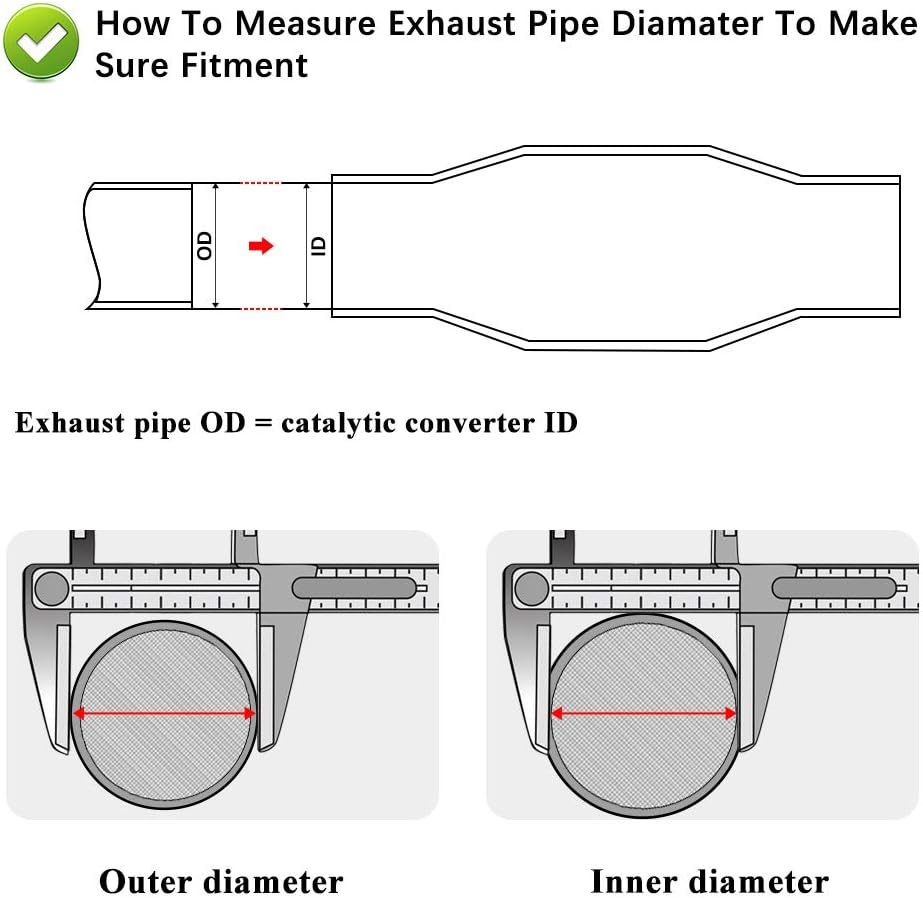 2.25" Inlet/Outlet Universal Catalytic Converter with O2 Port & Heat Shield, Pack of 2 U87363