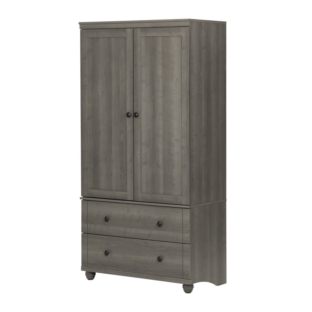 Gray Maple Storage Armoire with 2-Drawers S3866