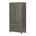 Gray Maple Storage Armoire with 2-Drawers S3866