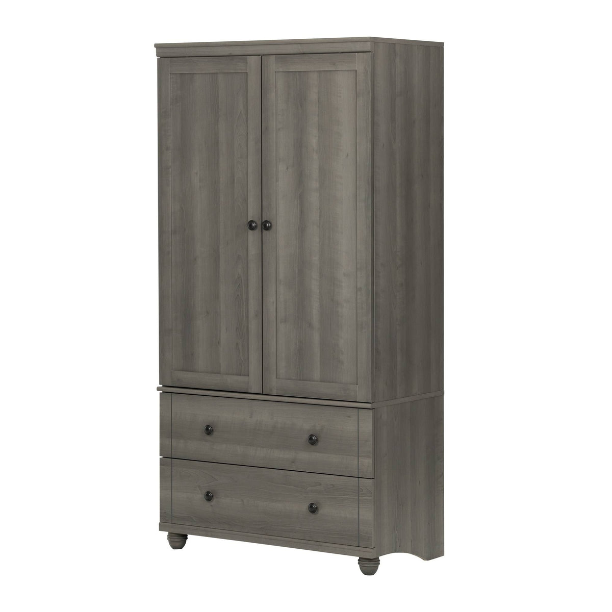 Gray Maple Storage Armoire with 2-Drawers S3866