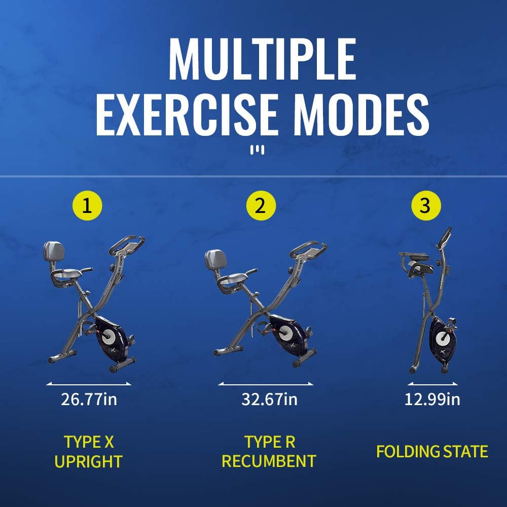 Blue Folding Exercise Bike with LCD Monitor G271822