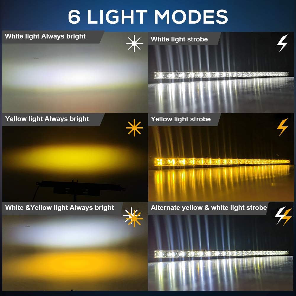 26 inch Slim Combo Beam LED Light Bar with Mounting Brackets, Pack of 2 X833