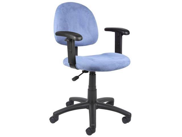 Blue Microfiber Posture Chair with Adjustable Arms W5941