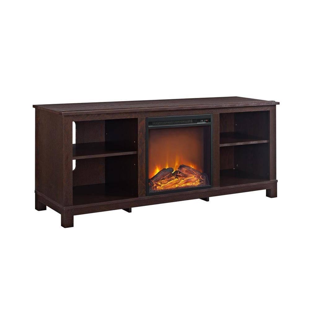 Espresso TV Console with Fireplace M1750