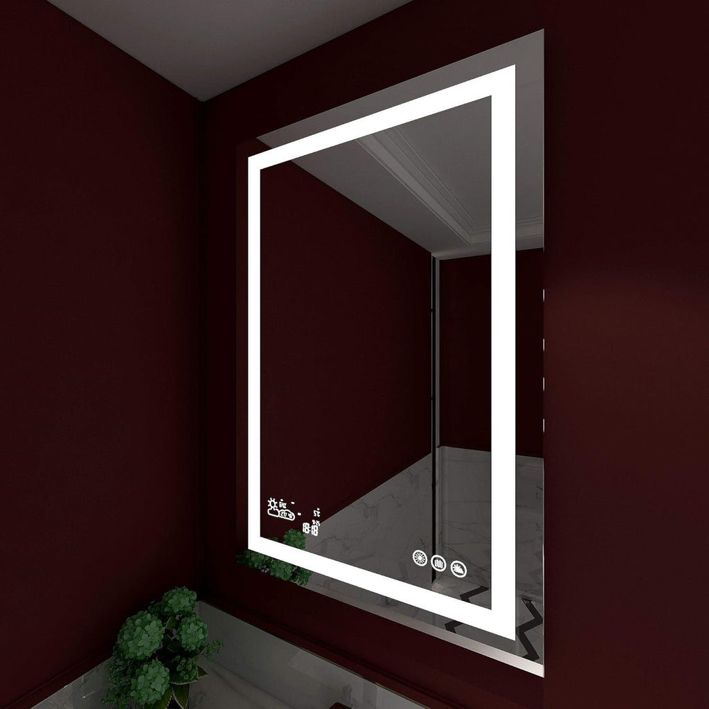 Dimmable Lighted Bathroom Mirror with Defogger and Memory Touch Switch S6625