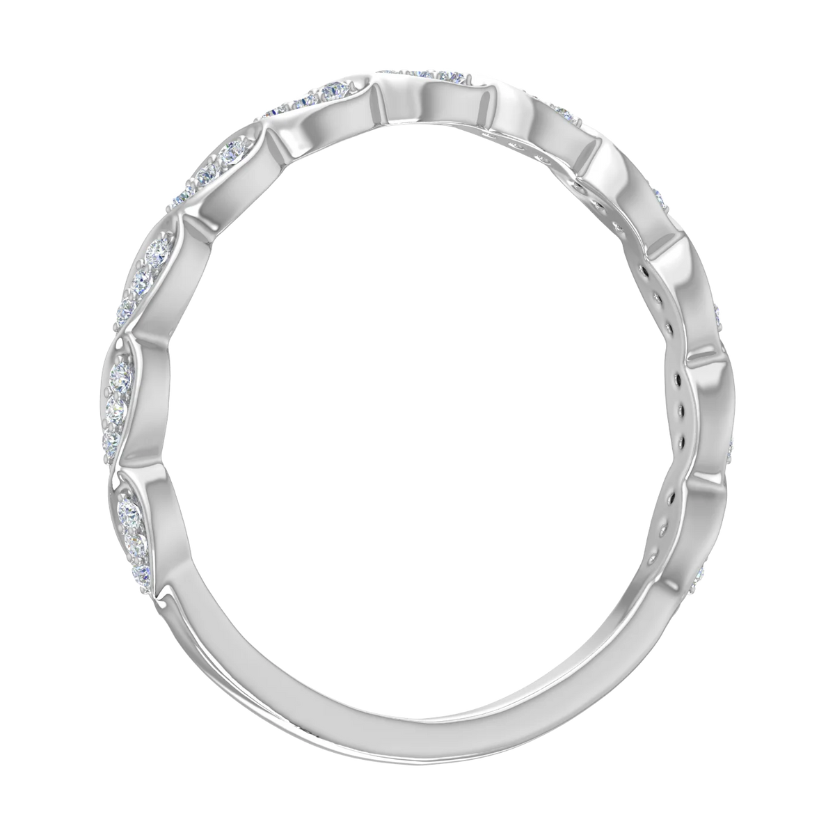 14K White Gold Diamond Eternity Wedding Band Ring Z14992