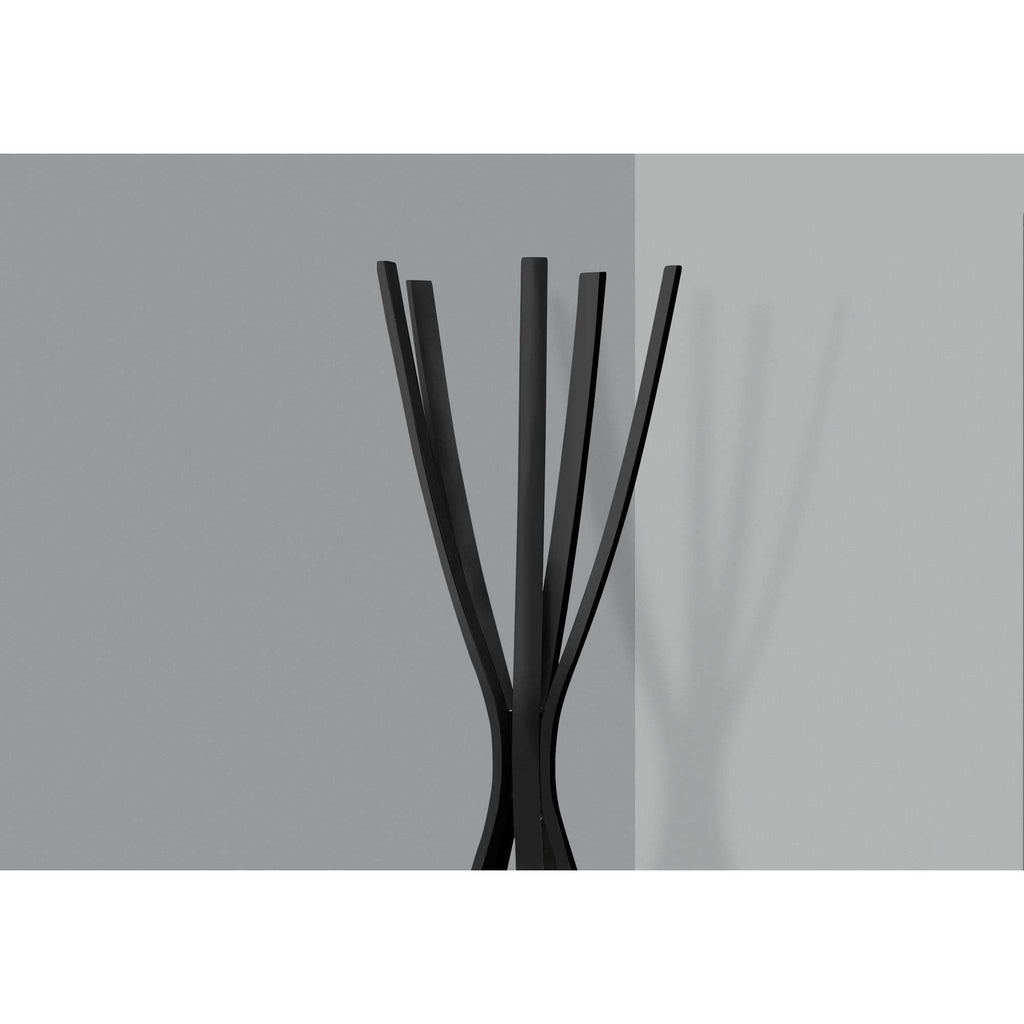 Contemporary Metal Coat Rack Satin Black P472484