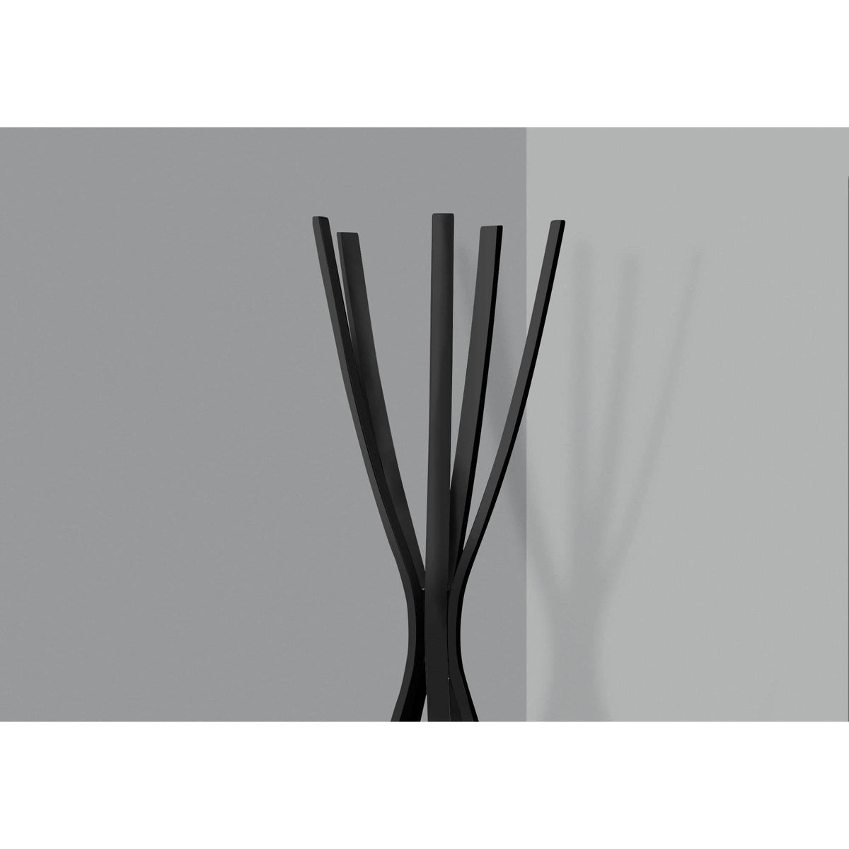 Contemporary Metal Coat Rack Satin Black P472484