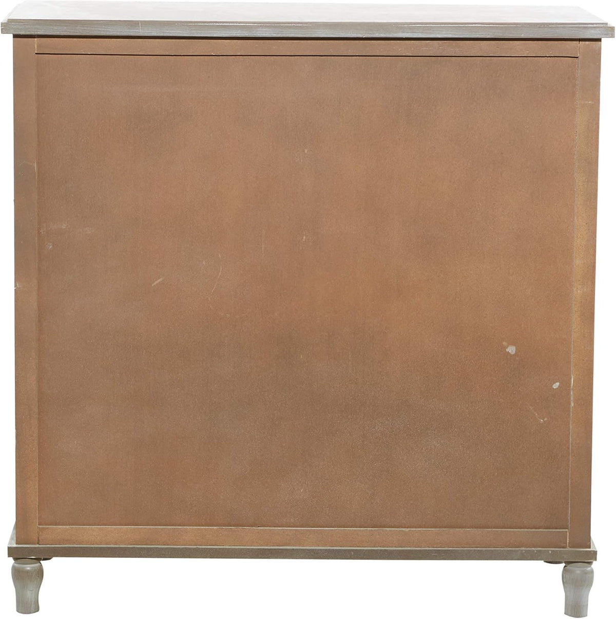 Whitewash Taupe Wood Basket Cabinet Y4717