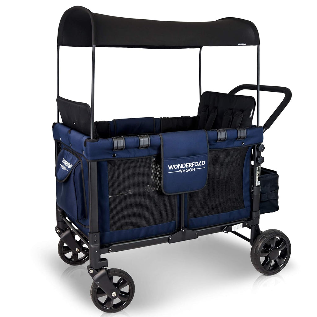4 Seater Quad Stroller Wagon with Removable Raised Seats, Gray W15751