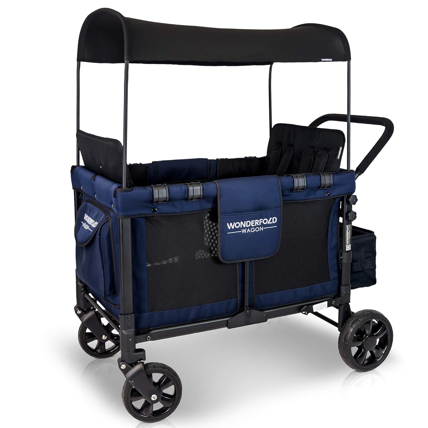4 Seater Quad Stroller Wagon with Removable Raised Seats, Gray W15751