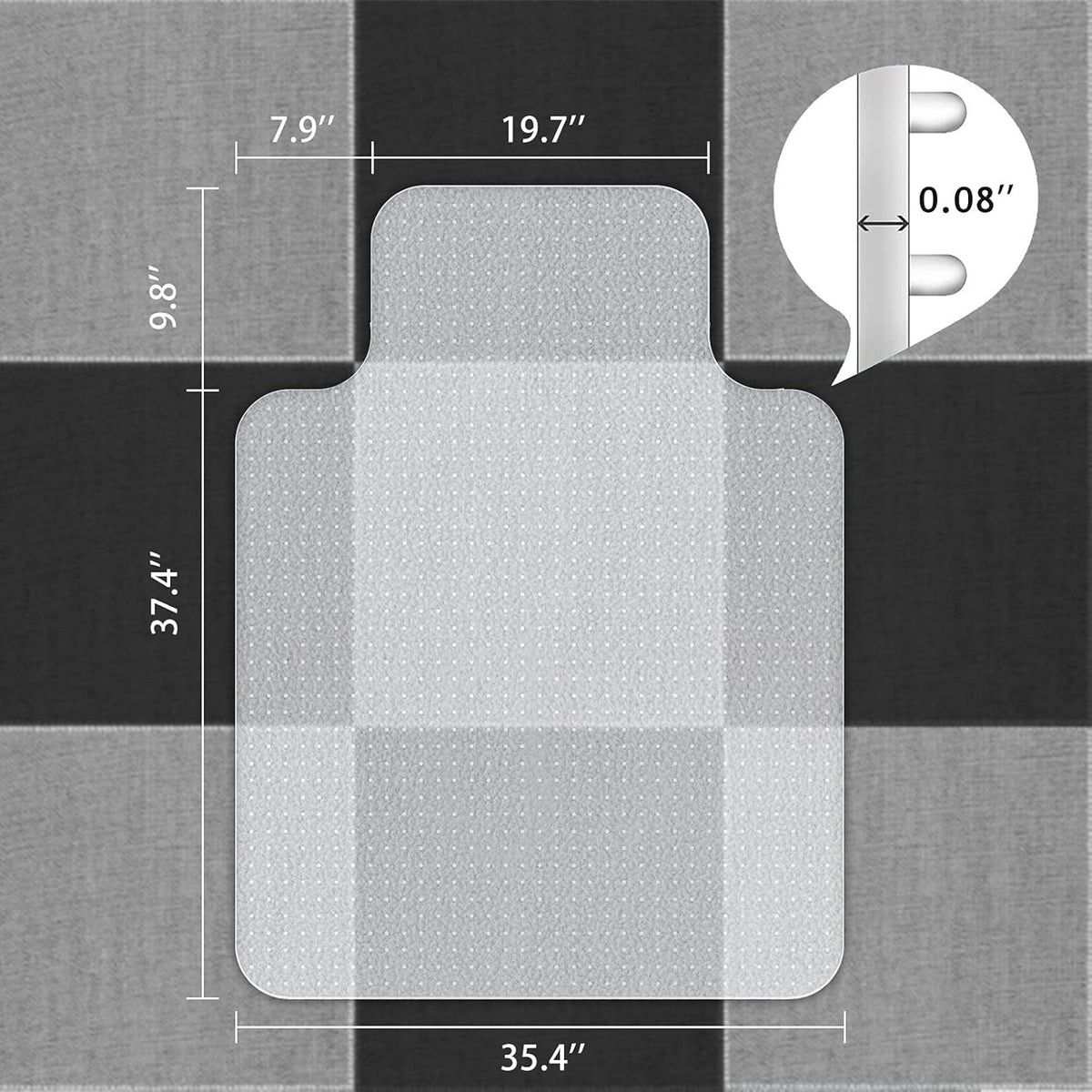 Transparent 2Pcs Office Chair Mat W54656