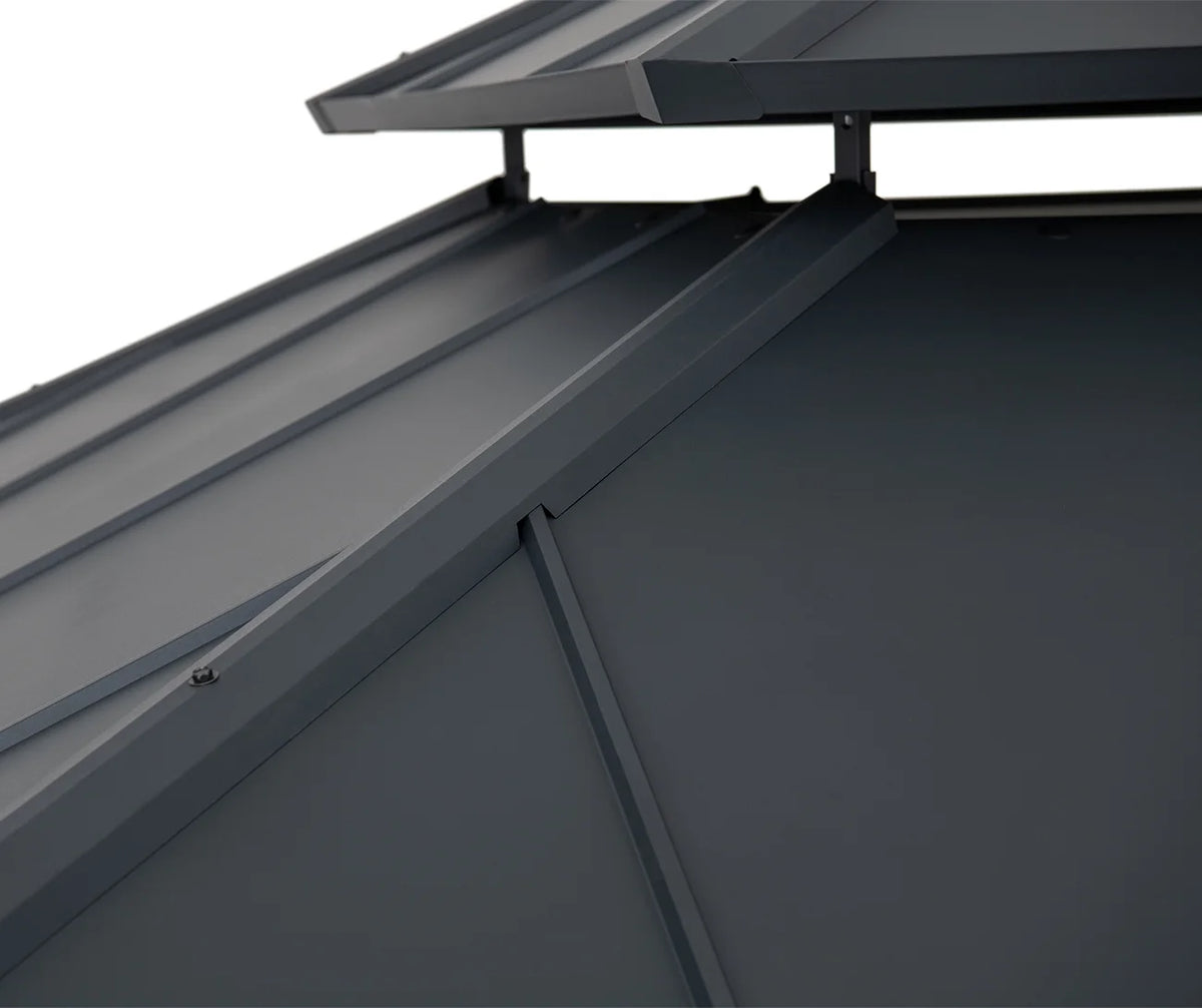 12x16 ft. Steel Hardtop Gazebo with 2-tier Metal Roof J851