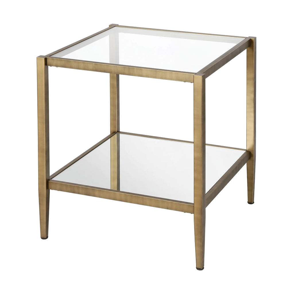 Brass Metal/Glass Side Table Y53014