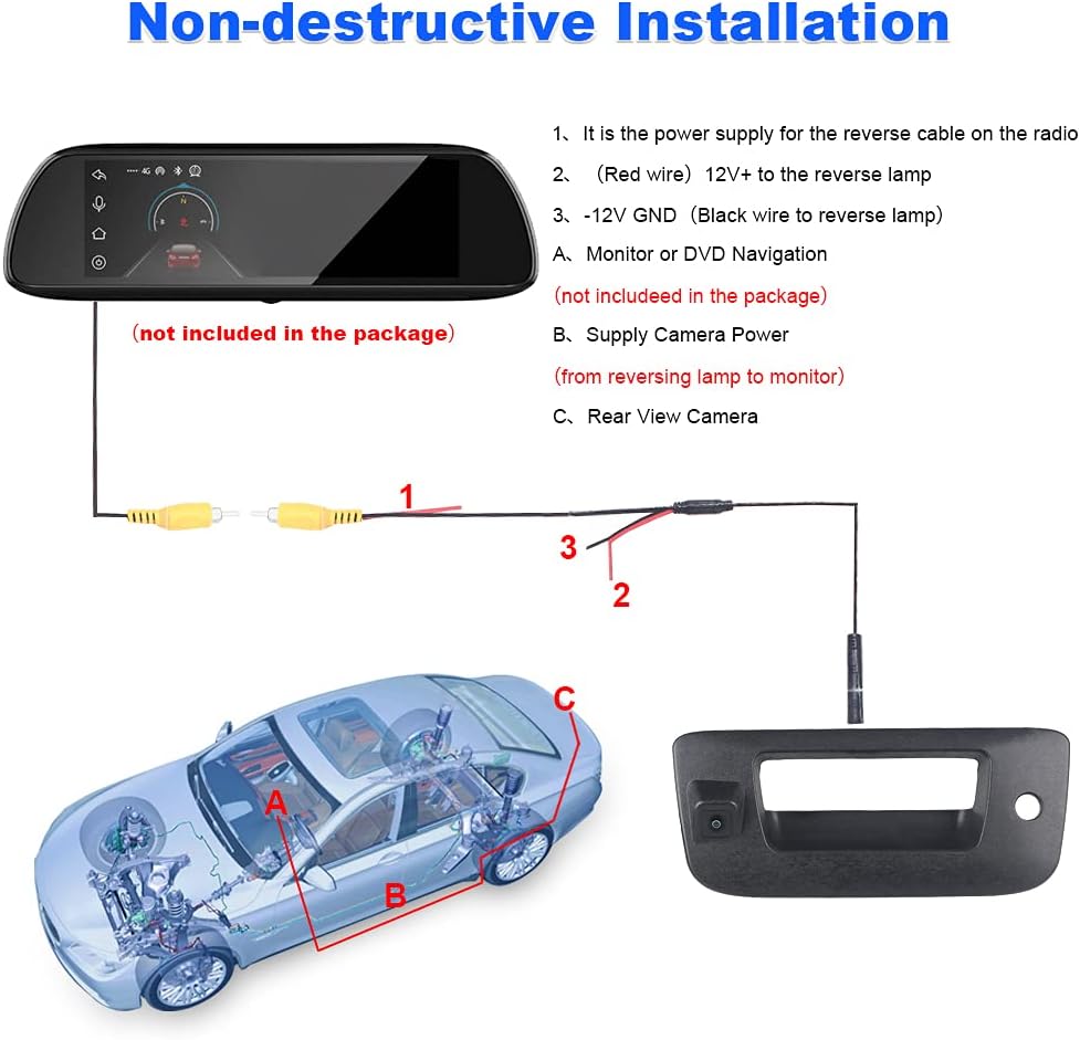 Waterproof Black Tailgate Handle with Camera Pack of 2 B254
