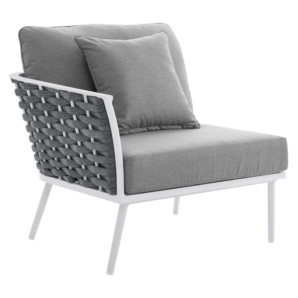 White Gray 7 Piece Aluminum Outdoor Sectional Sofa Set L137