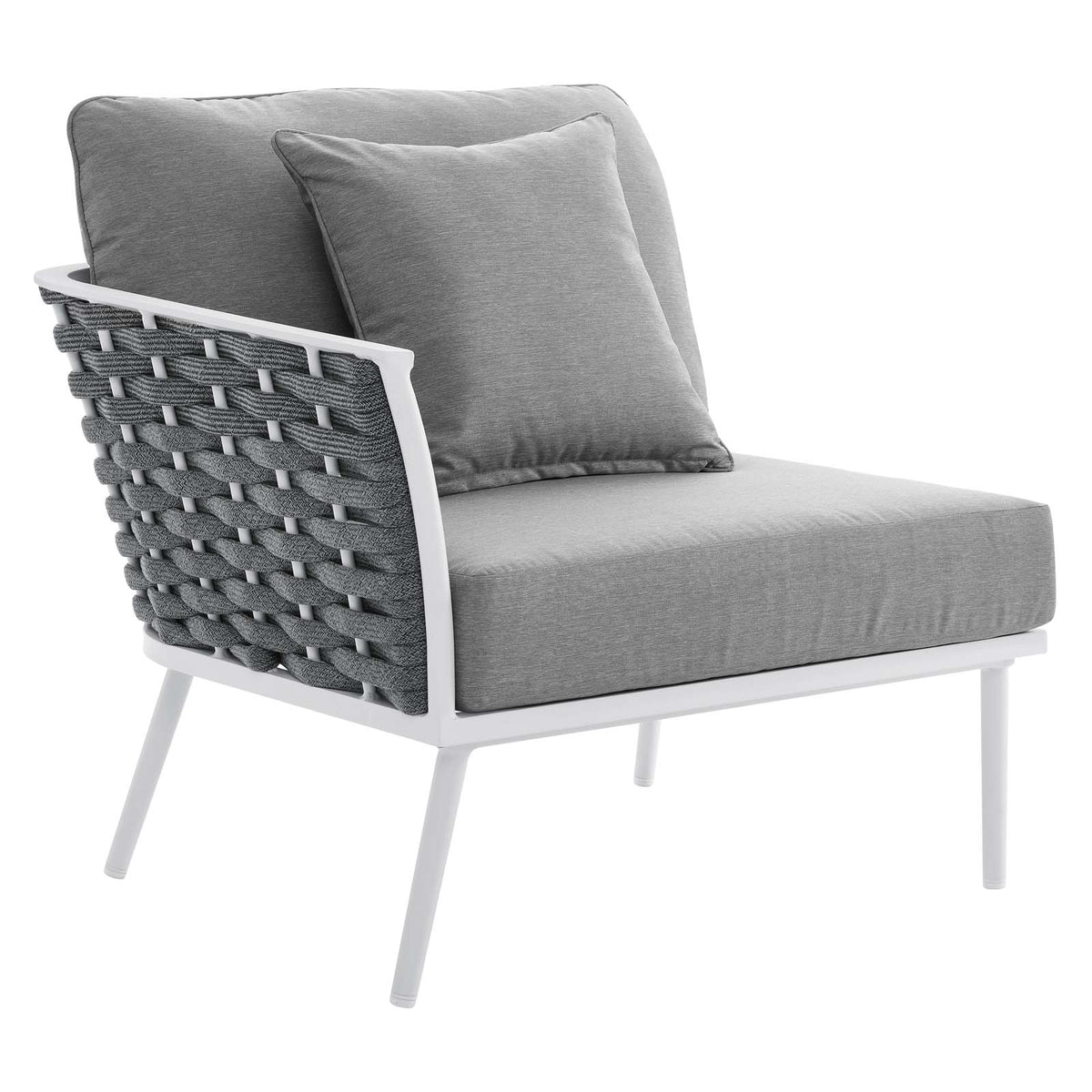White Gray 7 Piece Aluminum Outdoor Sectional Sofa Set L137