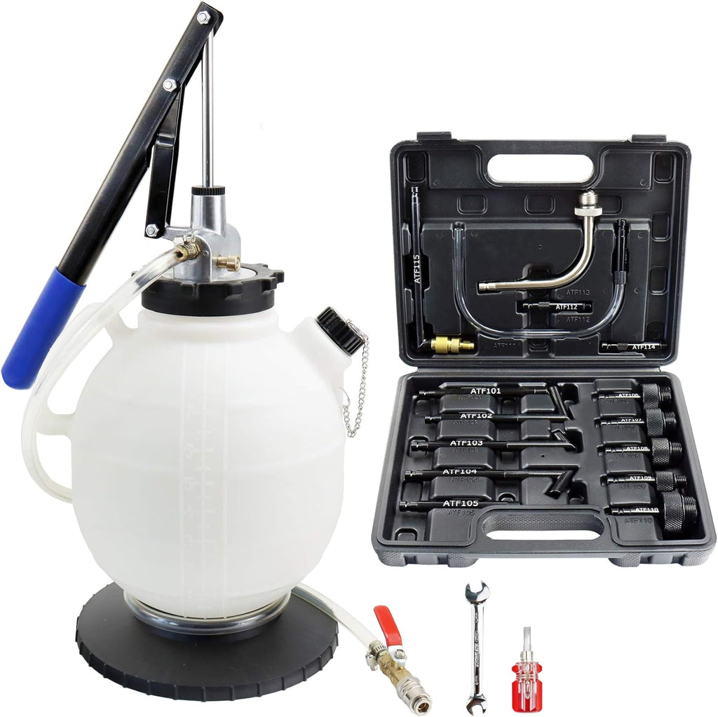 7.5L Manual Automatic Transmission Fluid Refill Pump Set with 15PCS Adapters M3348