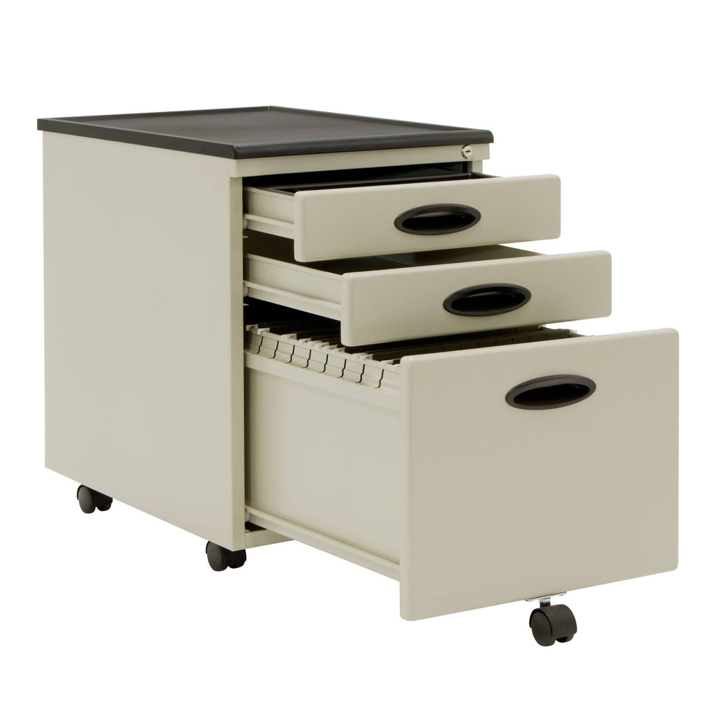 3 Lockable Drawers Mobile File Cabinet B80526