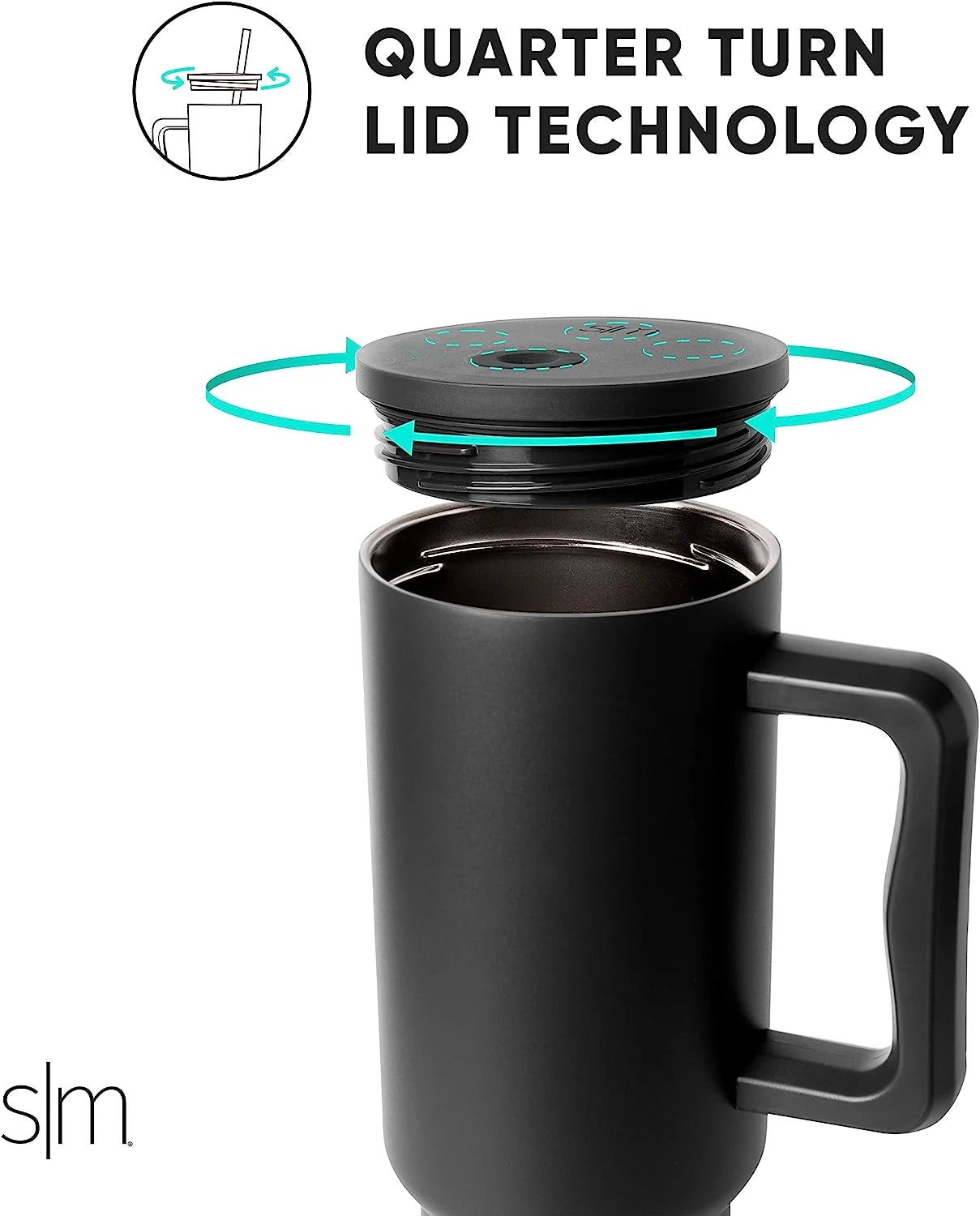 40 oz Insulated Stainless Steel Tumbler with Handle and Straw Lid T8211
