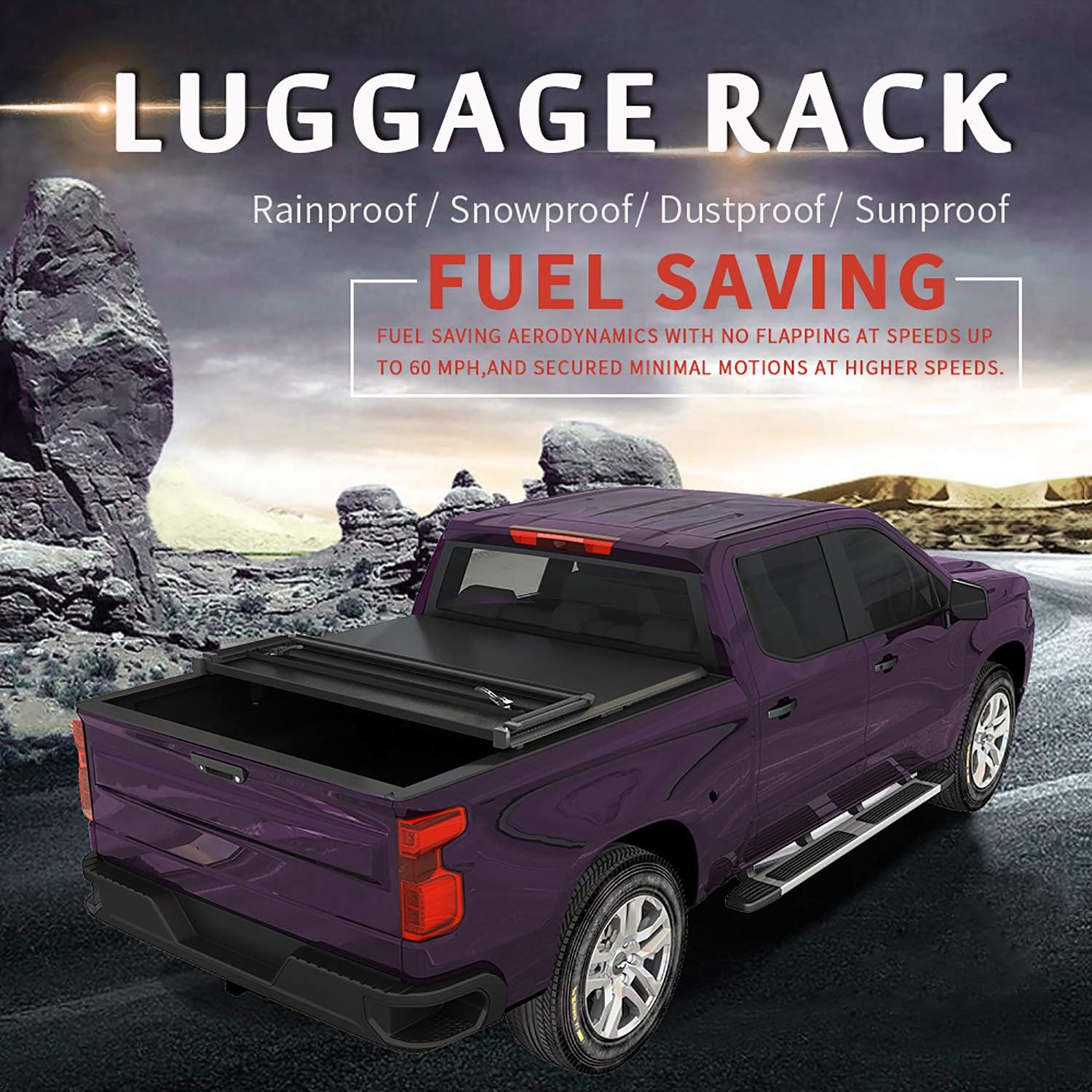 Soft Tri Fold Truck Bed Tonneau Cover for Jeep Gladiator JT Pickup R1524