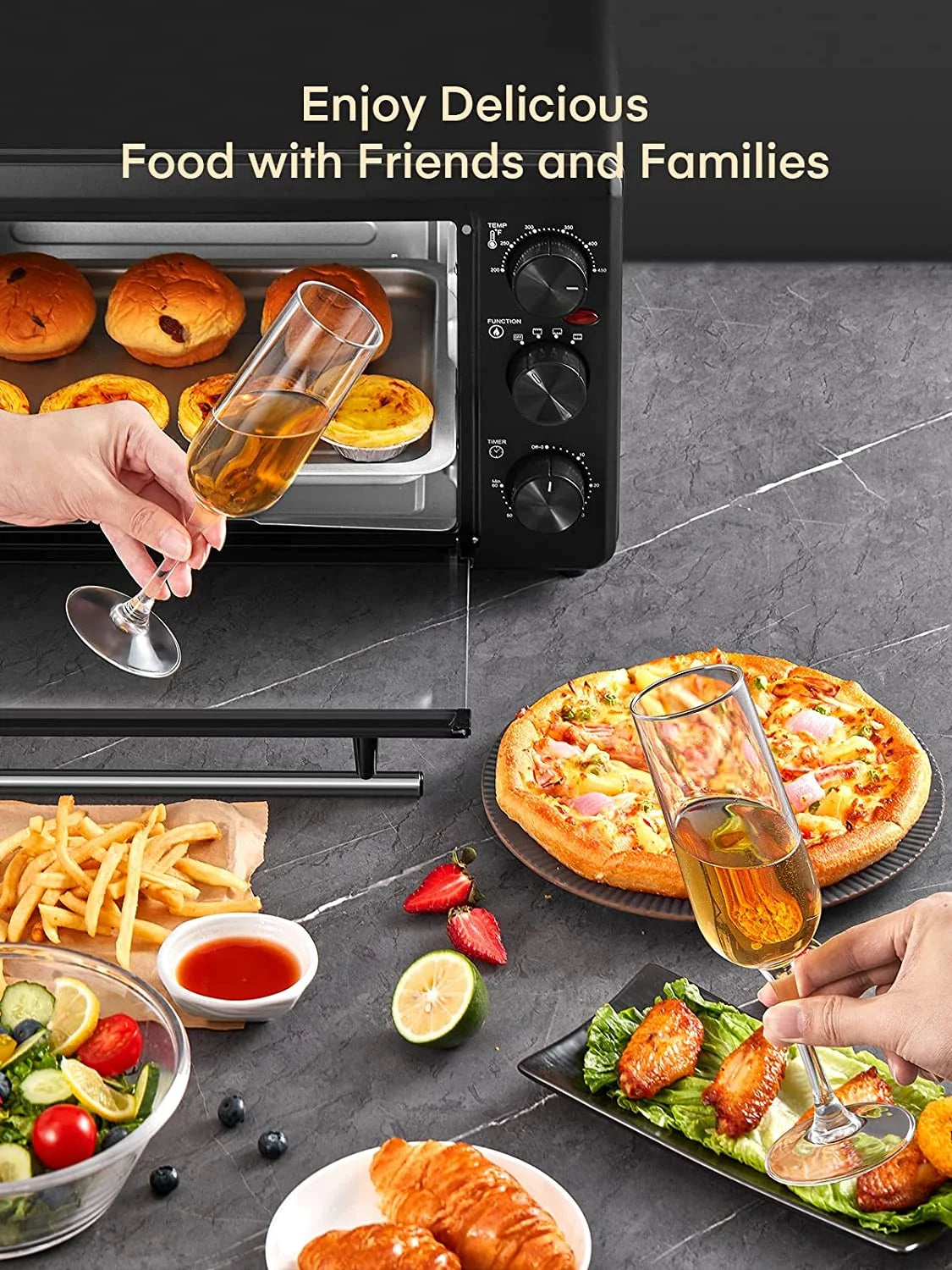 6-Slice Stainless Steel Toaster Oven with Timer, 1500 Watt E277158