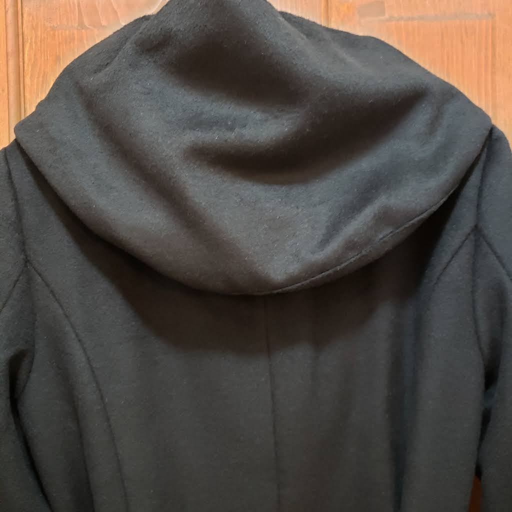 Wool Blend Zip Hooded Coat Black 10 M58610