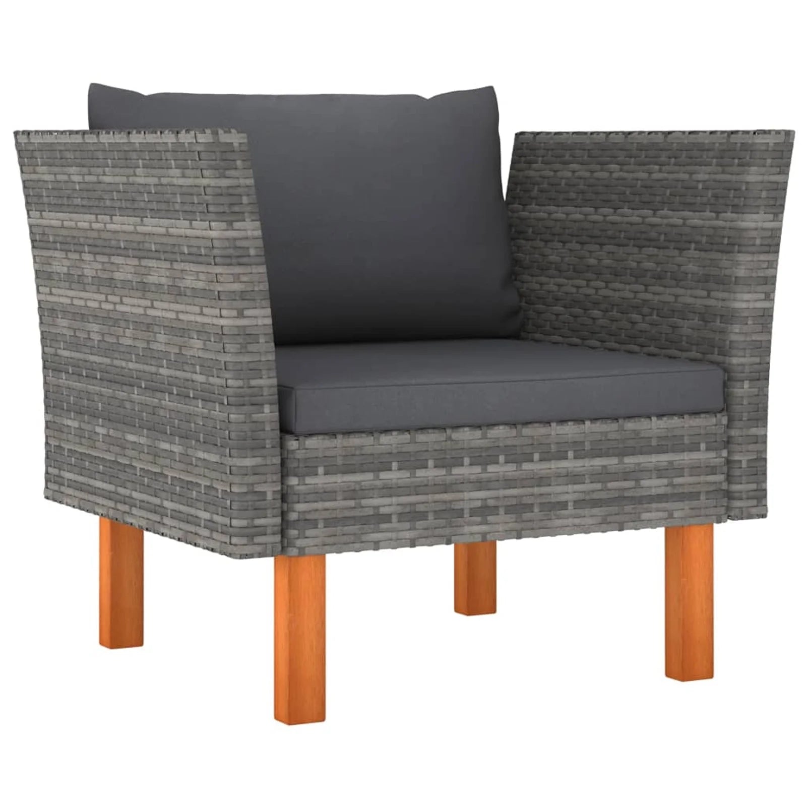 9 Piece Gray Poly Rattan Patio Conversation Set O63236