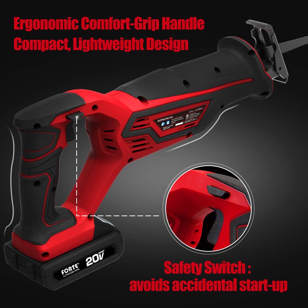 20V Max Reciprocating Saw with Li-ion Battery and Quick Charger H41141