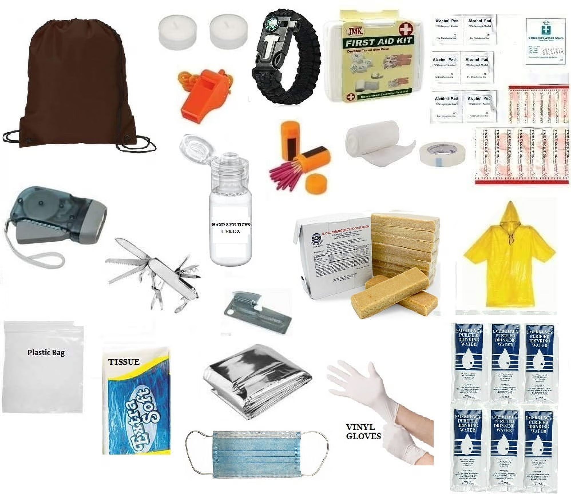 3 Day Emergency Backpack Survival Kit Food Water Blanket L651