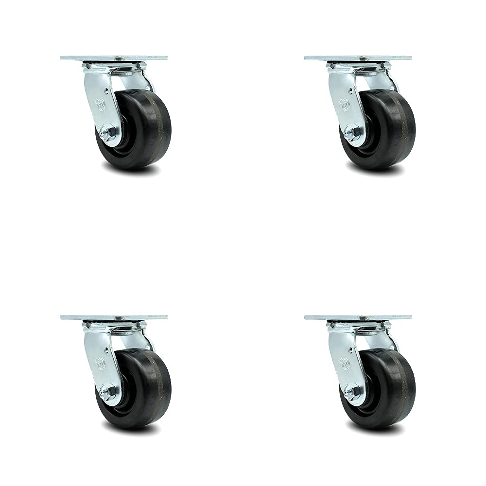 10 Inch Swivel Caster with Brake Semi-Pneumatic Wheel Pack of 2 B242848