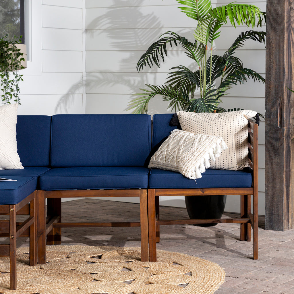 Navy 4 Piece Modular Patio Sectional D843506