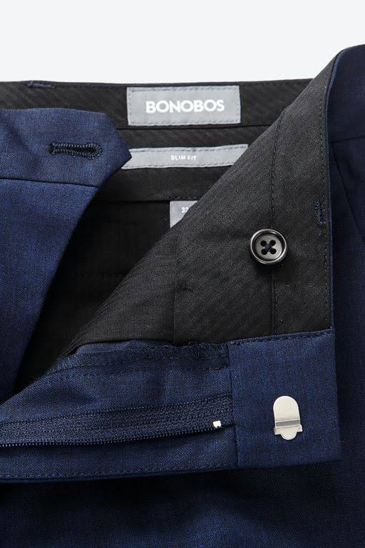 Blue Stretch Wool Suit Pant K79380