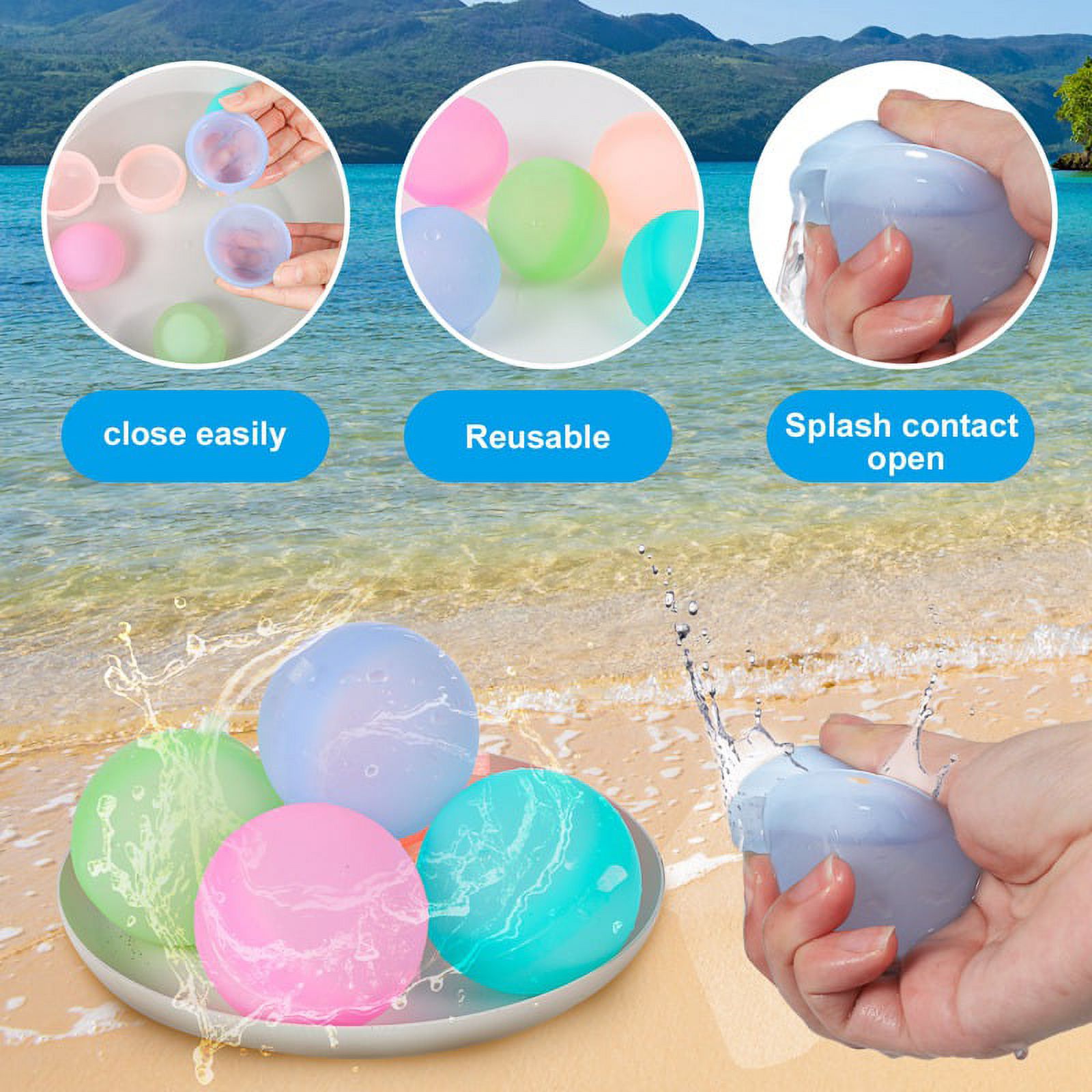 8 Pcs Reusable Self-Sealing Water Balloons K548462