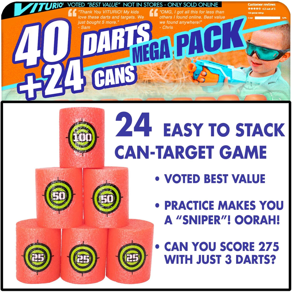 64pc Soft Foam Targets and 40 Soft Darts N20262