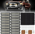 16Pcs LED Emergency Strobe Lights with Control Switch, Amber White, Pack of 2 O899850