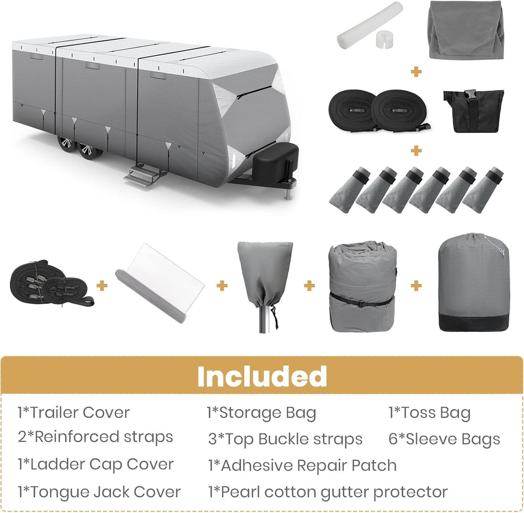 Waterproof Travel Trailer RV Cover with Cotton Lining R763