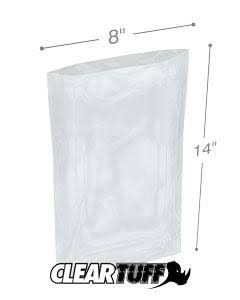 Clear Poly Bags 8 x 14 in. Case of 1000 P809070