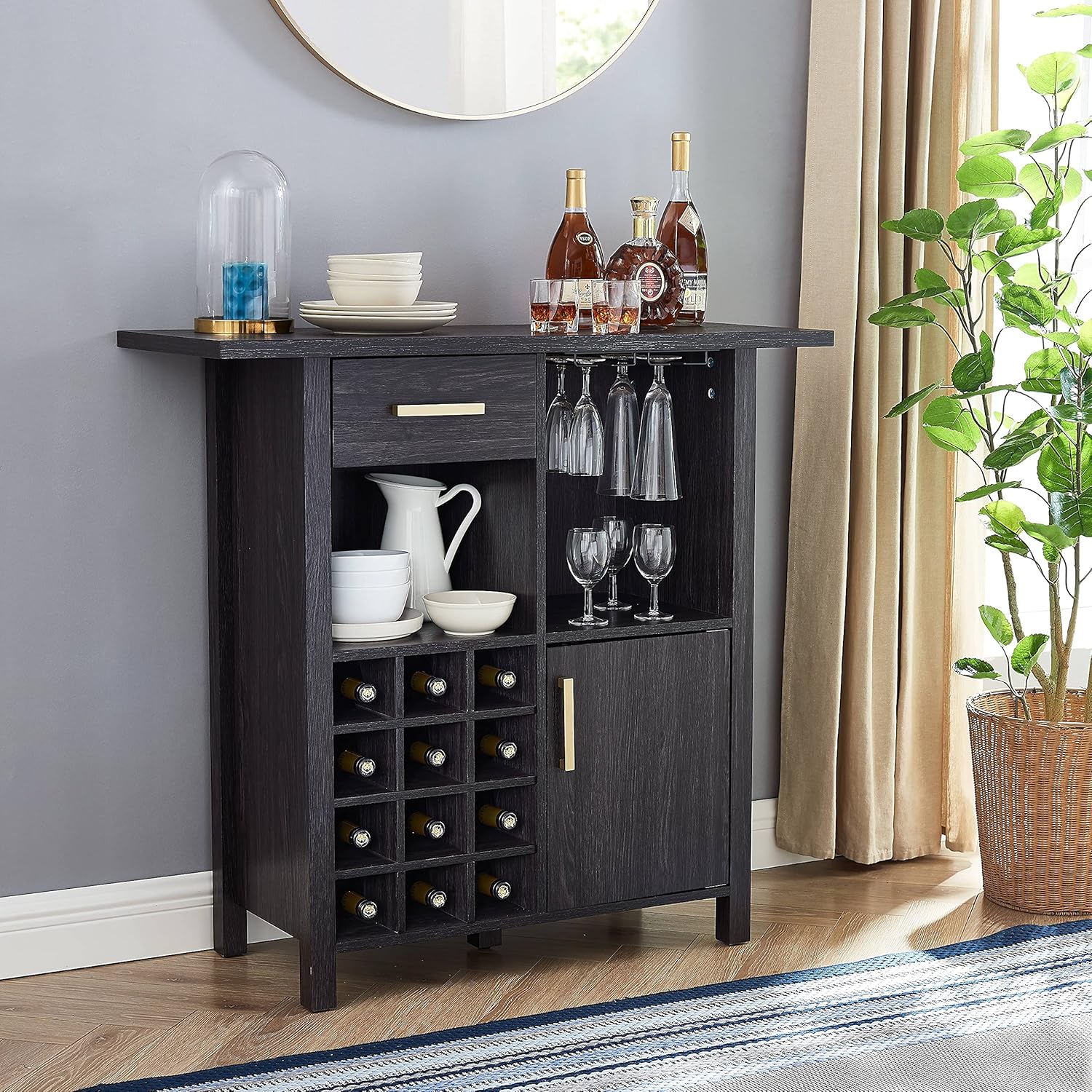 Stone Grey Bar Cabinet Server G42156