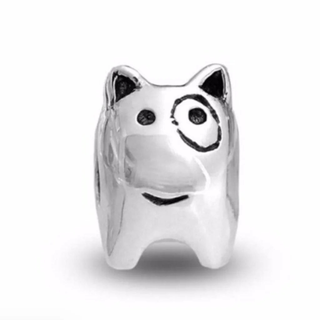 Sterling Silver Dog Charm Bead Y2672