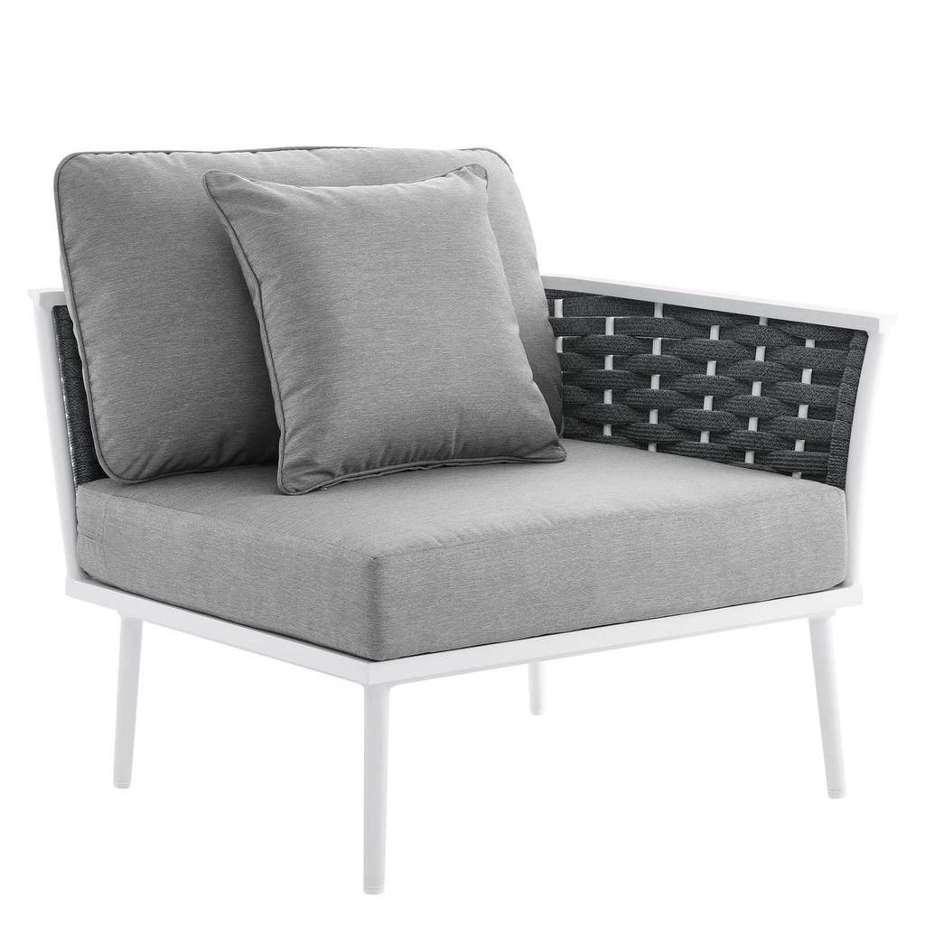 White Gray 7 Piece Aluminum Outdoor Sectional Sofa Set L137
