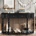 Retro Wood Curved Console Table 52-Inch with Drawers U500
